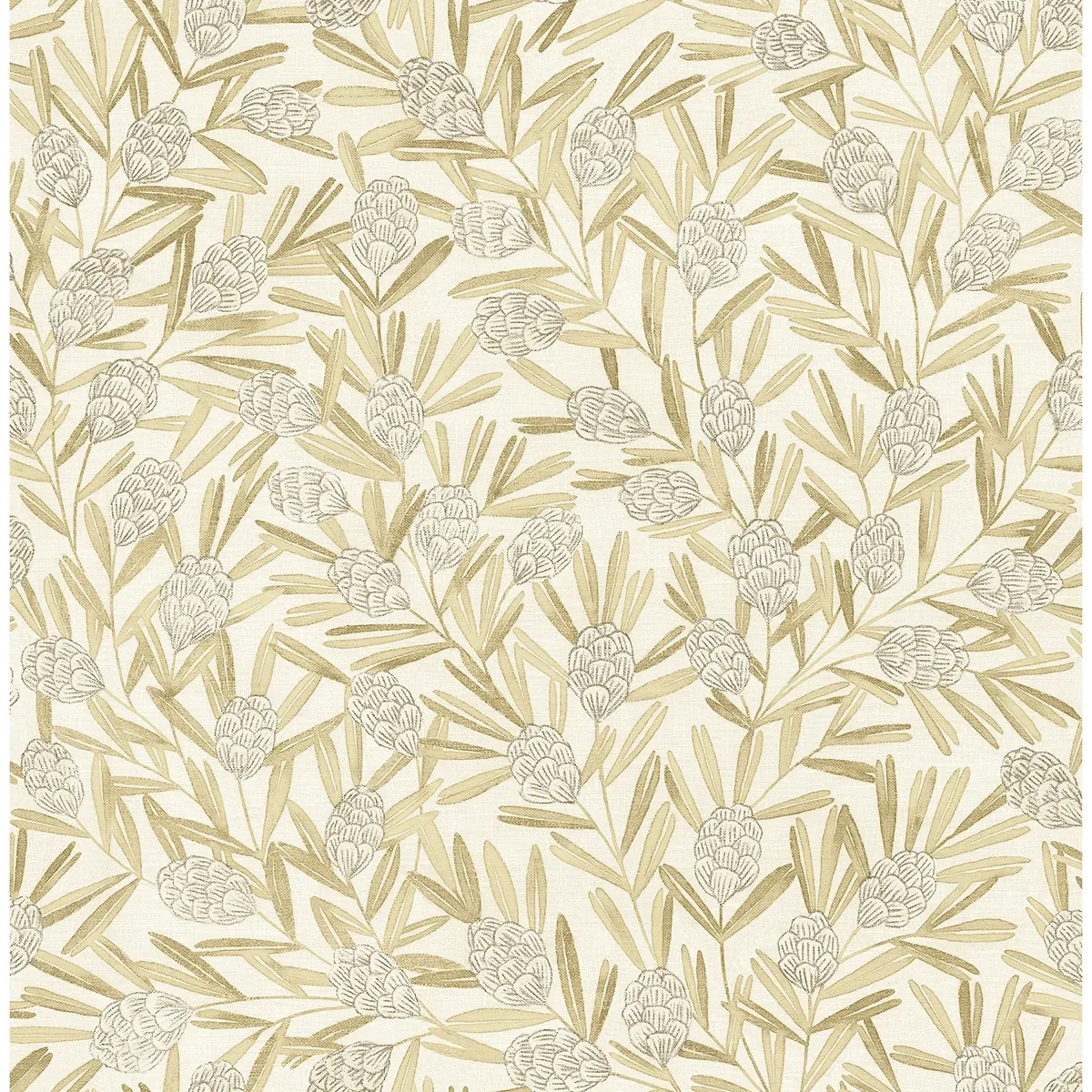 A-Street Prints Zulma Gold Decorative Botanical Wallpaper - SKU 2970-26103