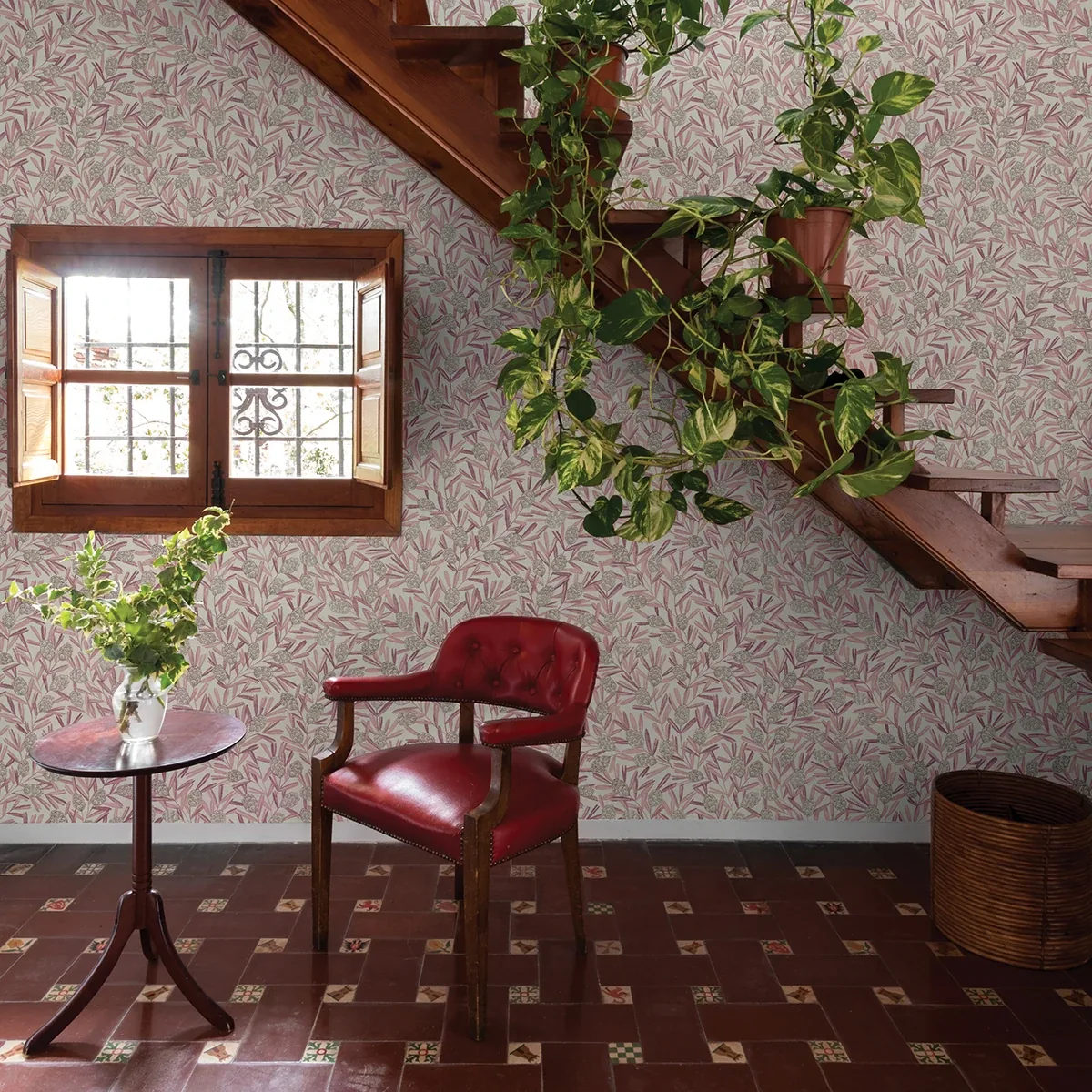 A-Street Prints Zulma Pink Decorative Botanical Wallpaper - SKU 2970-26104