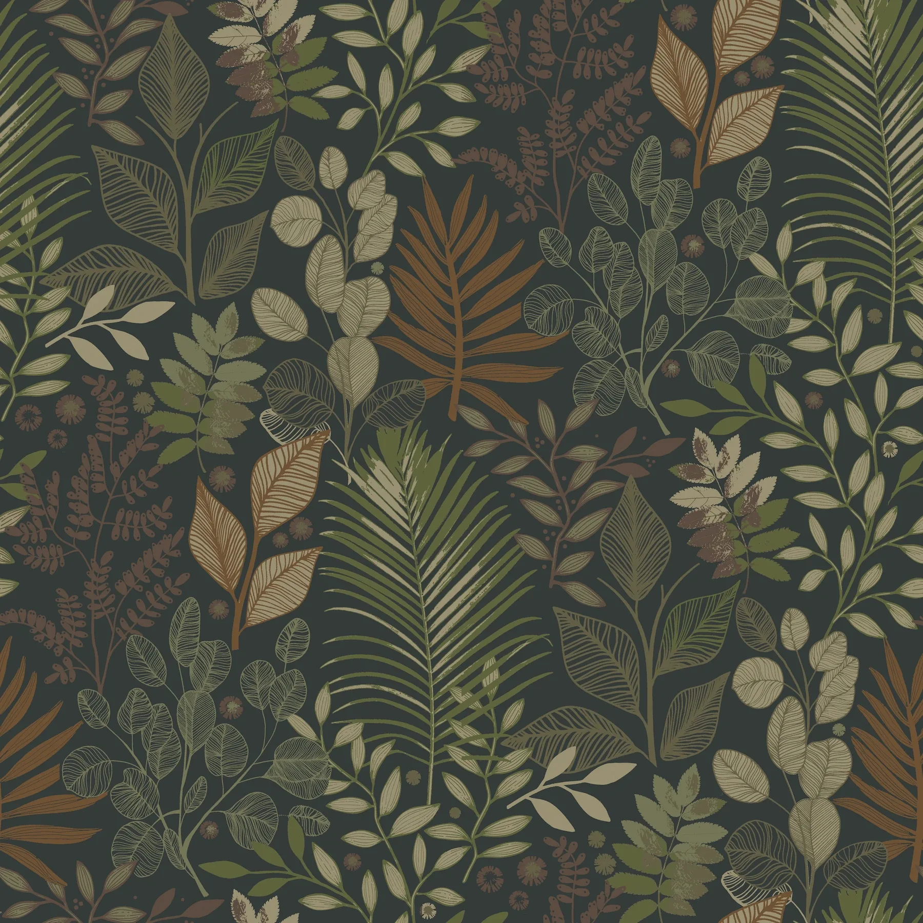 A-Street Prints Ängslycka Black Forest Botanicals Wallpaper - SKU 4201-20104