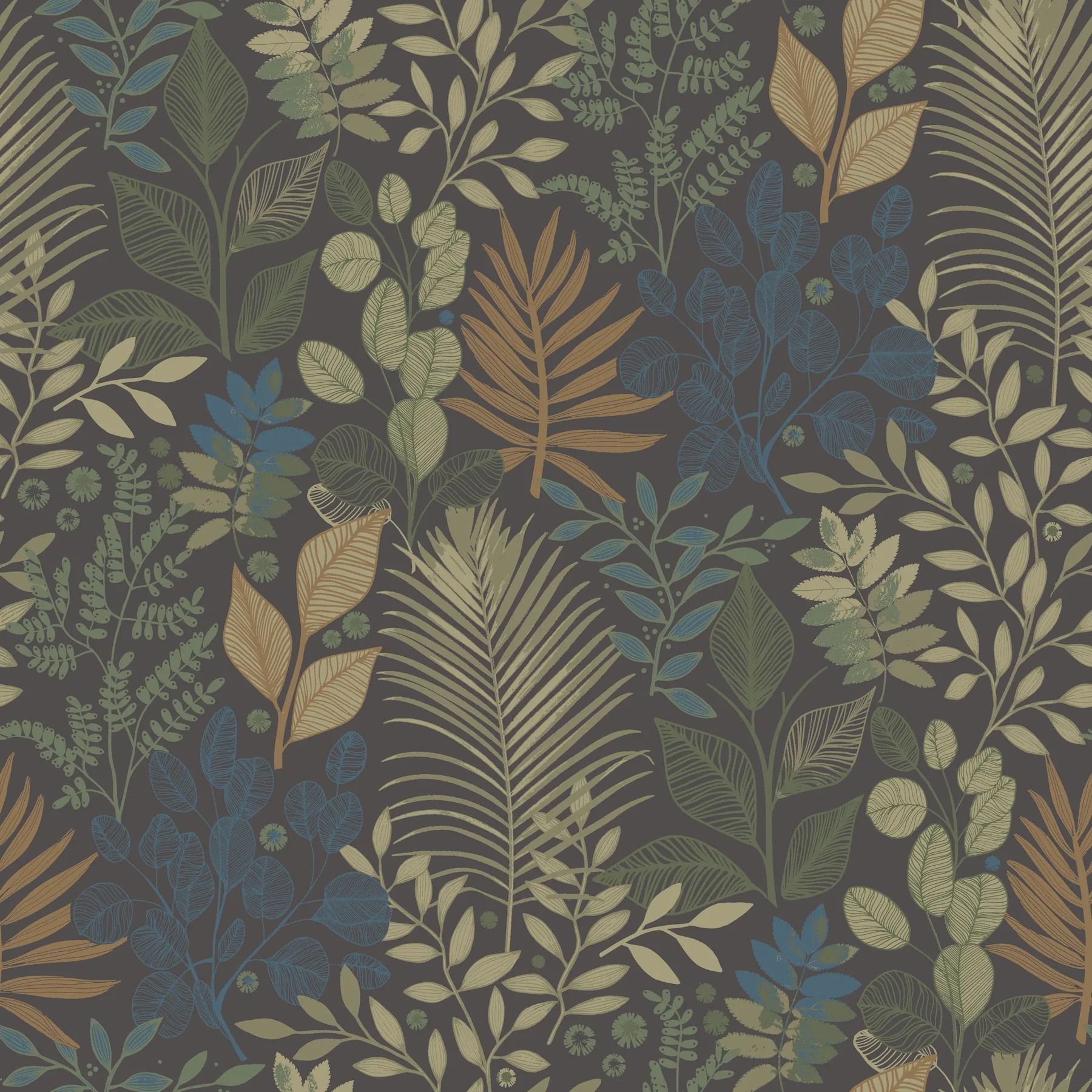 4201-20105 | Ängslycka Charcoal Forest Botanicals Wallpaper