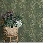 A-Street Prints Ängslycka Dark Green Forest Botanicals Wallpaper | Wallpaper Twins A-Street Prints Ängslycka Dark Green Forest Botanicals Wallpaper - SKU 4201-20103