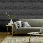 Brewster Home Fashions Abner Black Brick Wallpaper - SKU AH623007