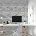Brewster Home Fashions Abner White Brick Wallpaper | Wallpaper Twins Brewster Home Fashions Abner White Brick Wallpaper - SKU AH920001
