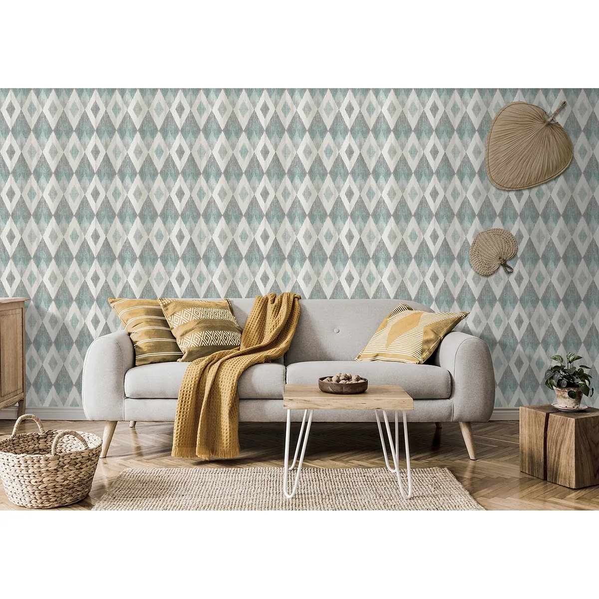 Brewster Home Fashions Ace Teal Diamond Wallpaper - SKU 4020-96101