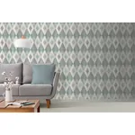 Brewster Home Fashions Ace Teal Diamond Wallpaper - SKU 4020-96101