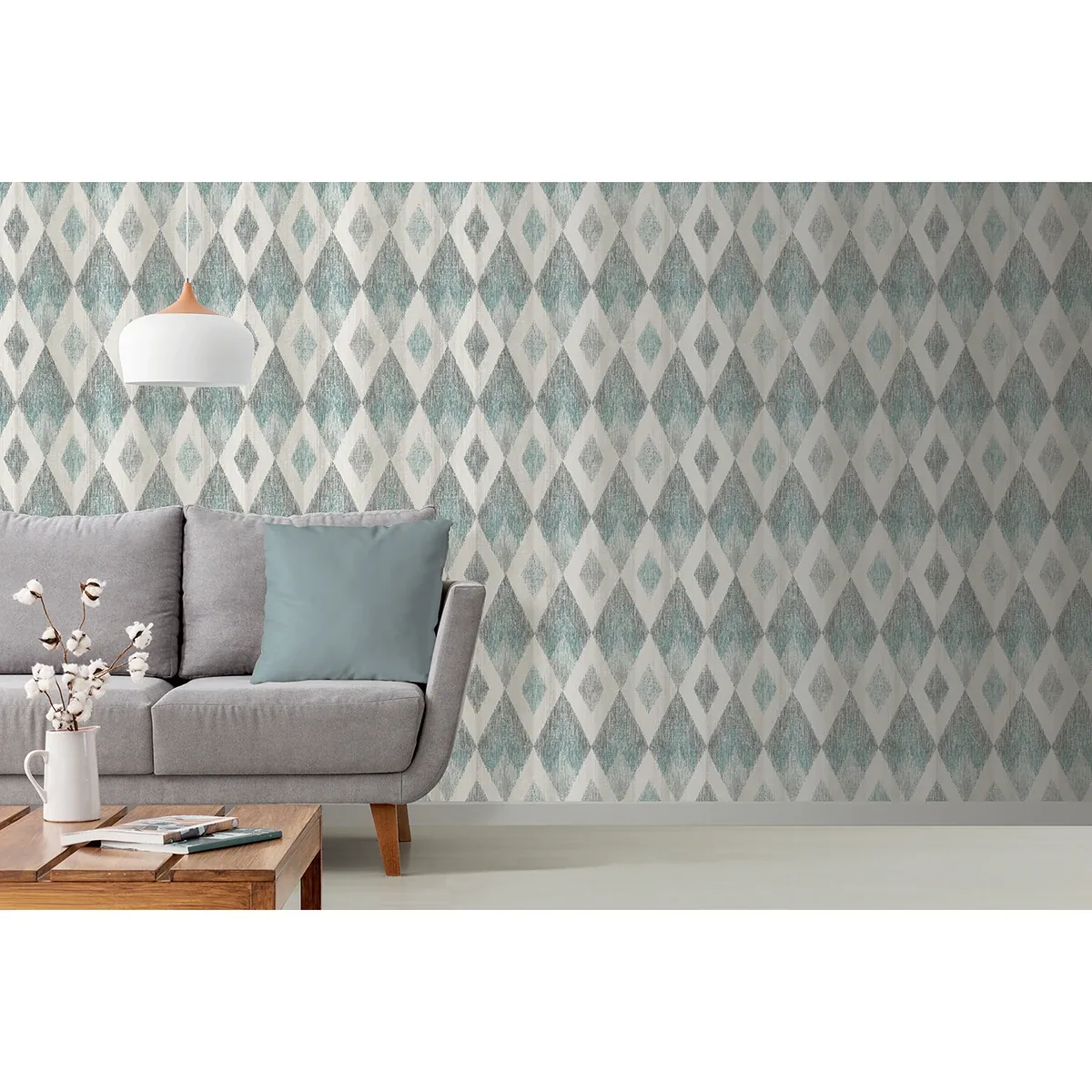 Brewster Home Fashions Ace Teal Diamond Wallpaper - SKU 4020-96101