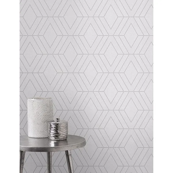 Brewster Home Fashions Adaline Light Grey Geometric Wallpaper | Wallpaper Twins Brewster Home Fashions Adaline Light Grey Geometric Wallpaper - SKU 2834-42340