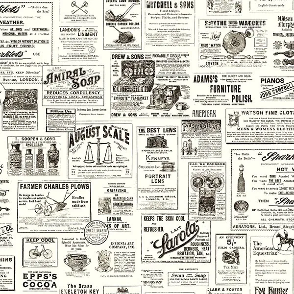 Brewster Home Fashions Adamstown Black Newspaper Wallpaper - SKU 3115-64272