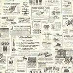 Brewster Home Fashions Adamstown Cream Newspaper Classifieds Wallpaper - SKU 3123-64271