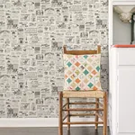 Brewster Home Fashions Adamstown Cream Newspaper Classifieds Wallpaper - SKU 3123-64271