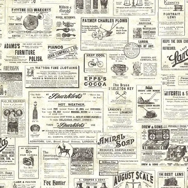 Brewster Home Fashions Adamstown Cream Vintage Newspaper Wallpaper - SKU CTR64271