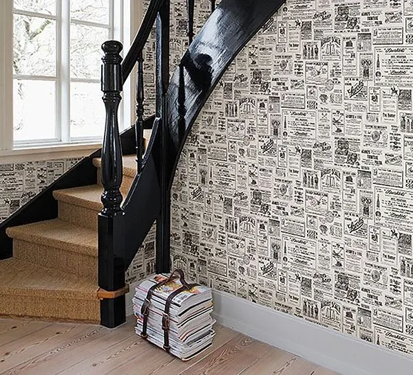 Brewster Home Fashions Adamstown Cream Vintage Newspaper Wallpaper | Wallpaper Twins Brewster Home Fashions Adamstown Cream Vintage Newspaper Wallpaper - SKU CTR64271