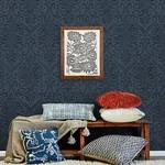 Brewster Home Fashions Adavu Blue Damask Wallpaper | Wallpaper Twins Brewster Home Fashions Adavu Blue Damask Wallpaper - SKU 4148-27438