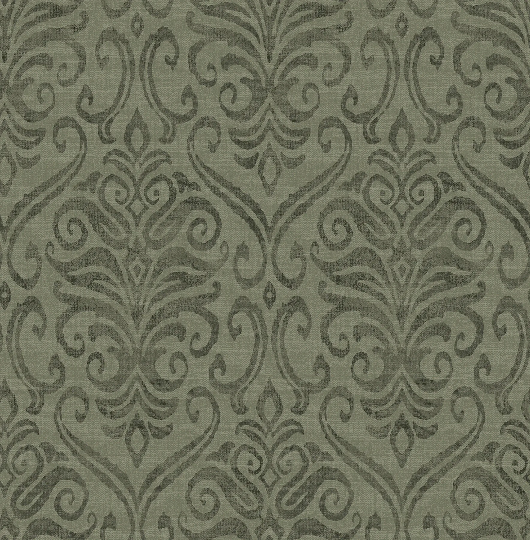 4148-27440 | Adavu Dark Green Damask Wallpaper