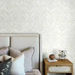 Brewster Home Fashions Adavu Dove Damask Wallpaper | Wallpaper Twins Brewster Home Fashions Adavu Dove Damask Wallpaper - SKU 4148-27437