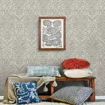Brewster Home Fashions Adavu Grey Damask Wallpaper - SKU 4148-27439