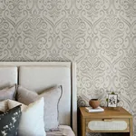 Brewster Home Fashions Adavu Grey Damask Wallpaper - SKU 4148-27439