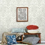 Brewster Home Fashions Adavu Sage Damask Wallpaper | Wallpaper Twins Brewster Home Fashions Adavu Sage Damask Wallpaper - SKU 4148-27441