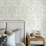 Brewster Home Fashions Adavu Sage Damask Wallpaper | Wallpaper Twins Brewster Home Fashions Adavu Sage Damask Wallpaper - SKU 4148-27441