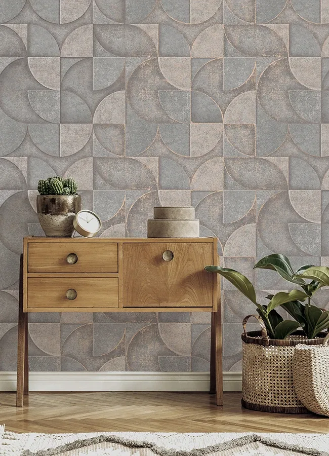 Brewster Home Fashions Addison Grey Retro Geo Wallpaper - SKU 4125-26749
