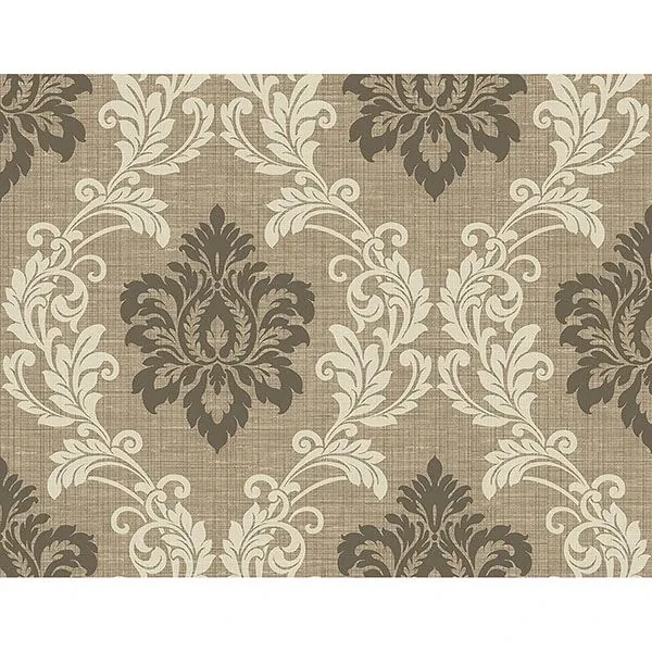 2765-BW40101 | Adela Light Brown Twill Damask Wallpaper