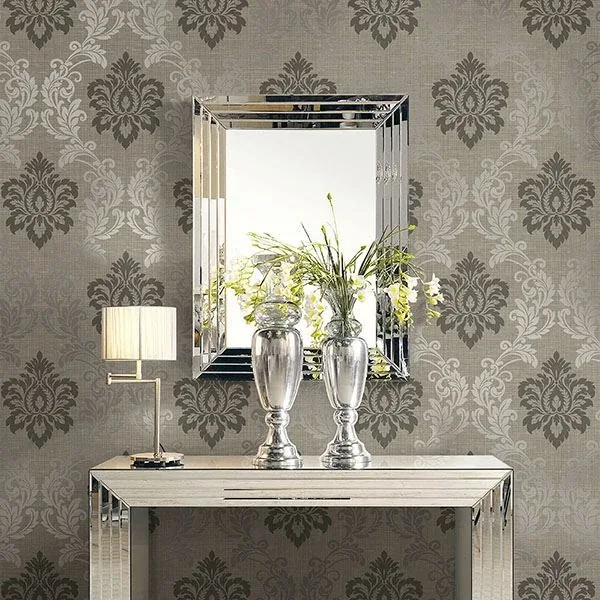 Brewster Home Fashions Adela Light Brown Twill Damask Wallpaper | Wallpaper Twins Brewster Home Fashions Adela Light Brown Twill Damask Wallpaper - SKU 2765-BW40101