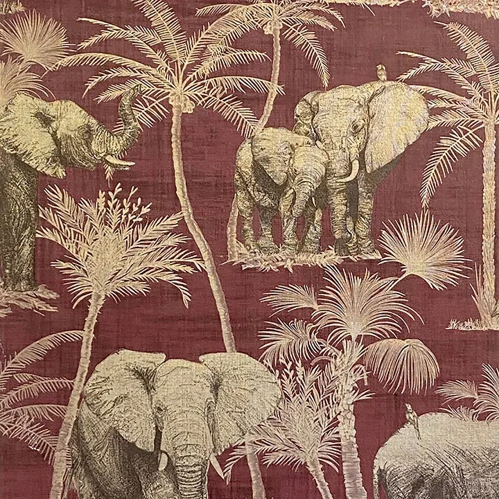 Brewster Home Fashions Adelia Maroon Elephant Grove Wallpaper - SKU AH610701