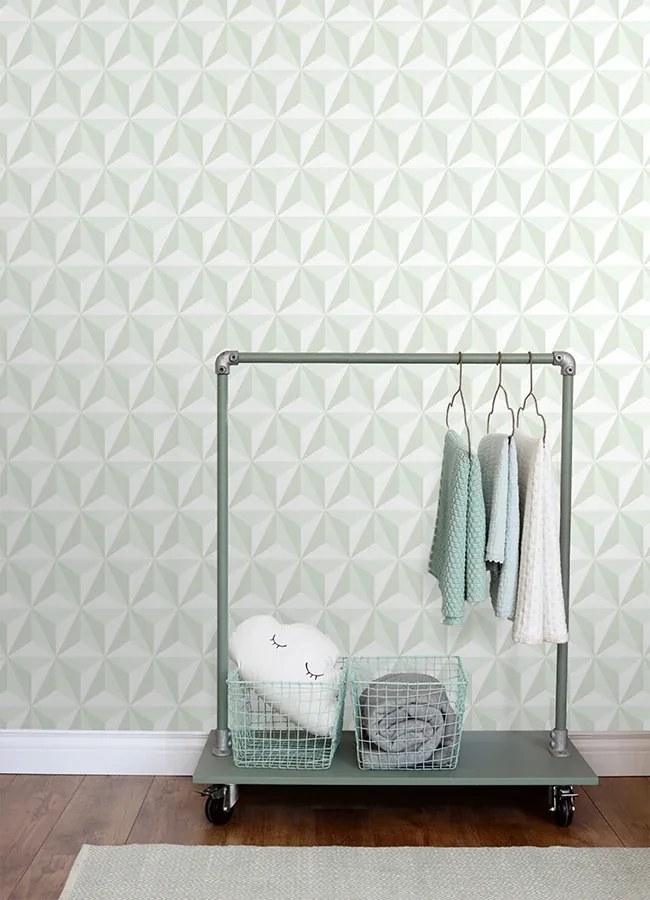 Brewster Home Fashions Adella Sage Geometric Wallpaper | Wallpaper Twins Brewster Home Fashions Adella Sage Geometric Wallpaper - SKU 4060-138913