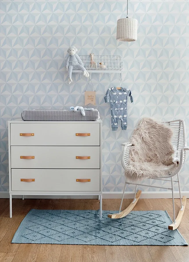Brewster Home Fashions Adella Sky Blue Geometric Wallpaper - SKU 4060-138912