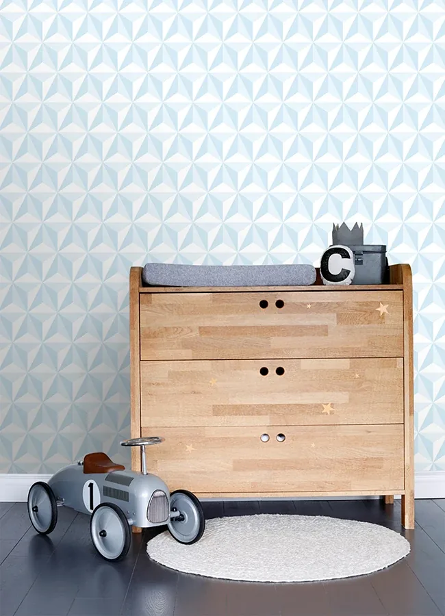 Brewster Home Fashions Adella Sky Blue Geometric Wallpaper - SKU 4060-138912