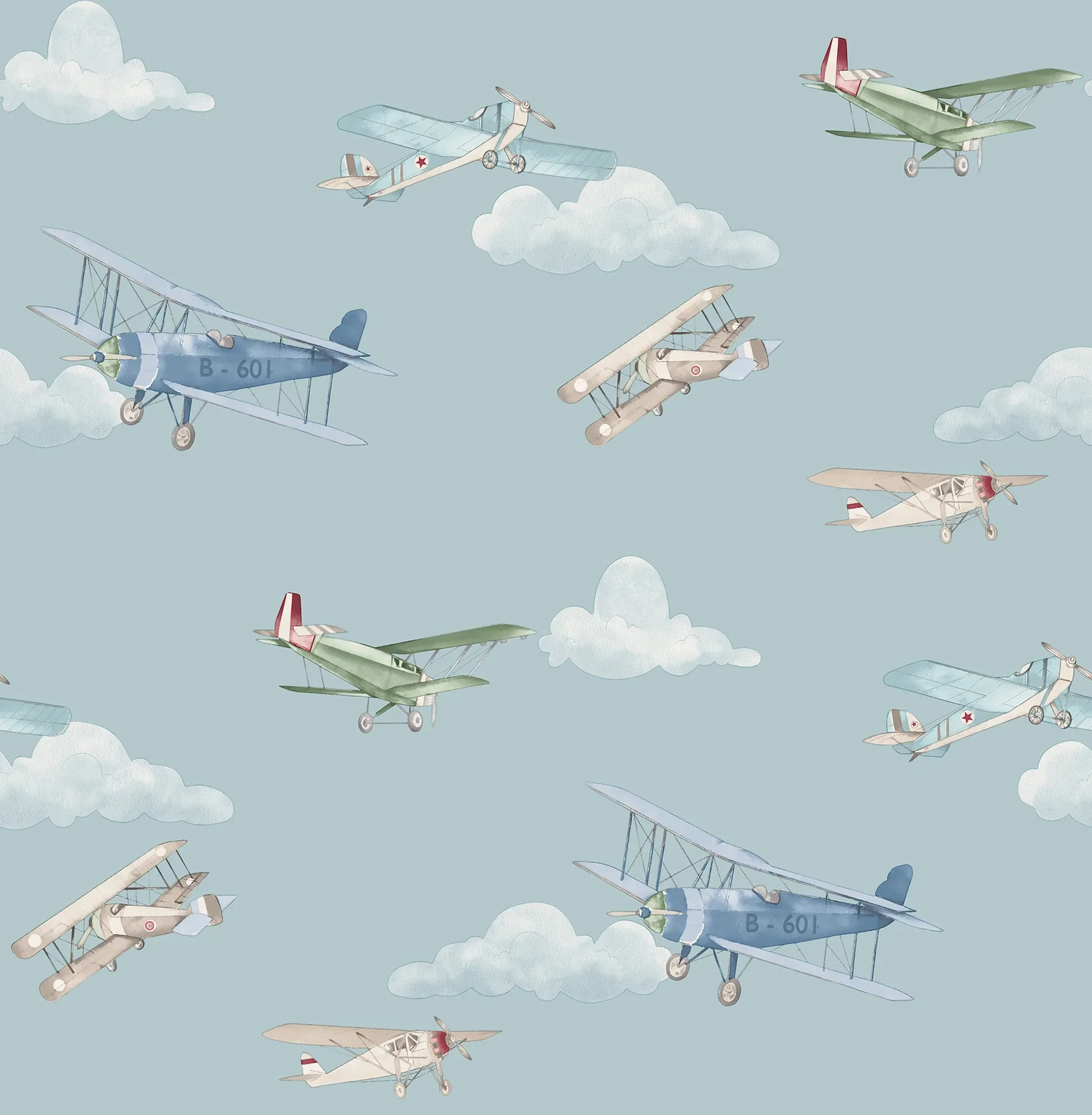 Brewster Home Fashions Aeroplanes Blue Skies Wallpaper - SKU 4203-27548