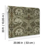 Brewster Home Fashions African Marigold Black Floral Wallpaper | Wallpaper Twins Brewster Home Fashions African Marigold Black Floral Wallpaper - SKU 4171-82073