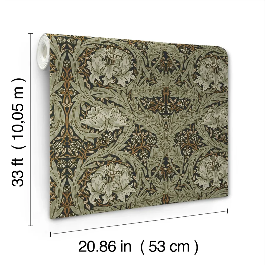 Brewster Home Fashions African Marigold Black Floral Wallpaper | Wallpaper Twins Brewster Home Fashions African Marigold Black Floral Wallpaper - SKU 4171-82073