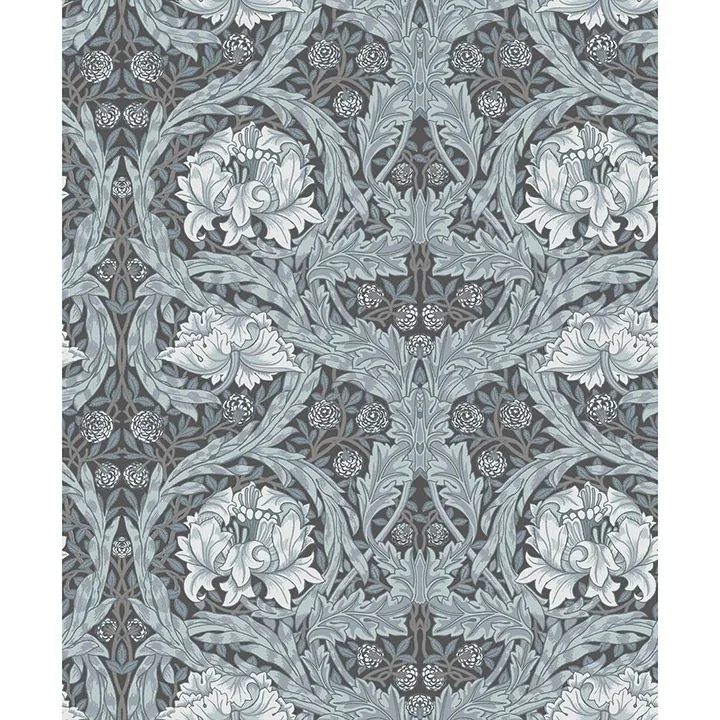 4171-82074 | African Marigold Dark Blue Floral Wallpaper
