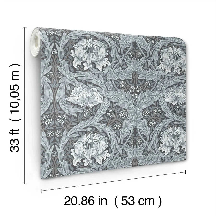 Brewster Home Fashions African Marigold Dark Blue Floral Wallpaper - SKU 4171-82074