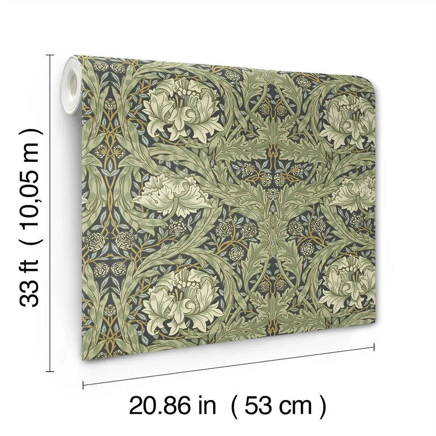 Brewster Home Fashions African Marigold Sea Green Floral Wallpaper - SKU 4171-82075