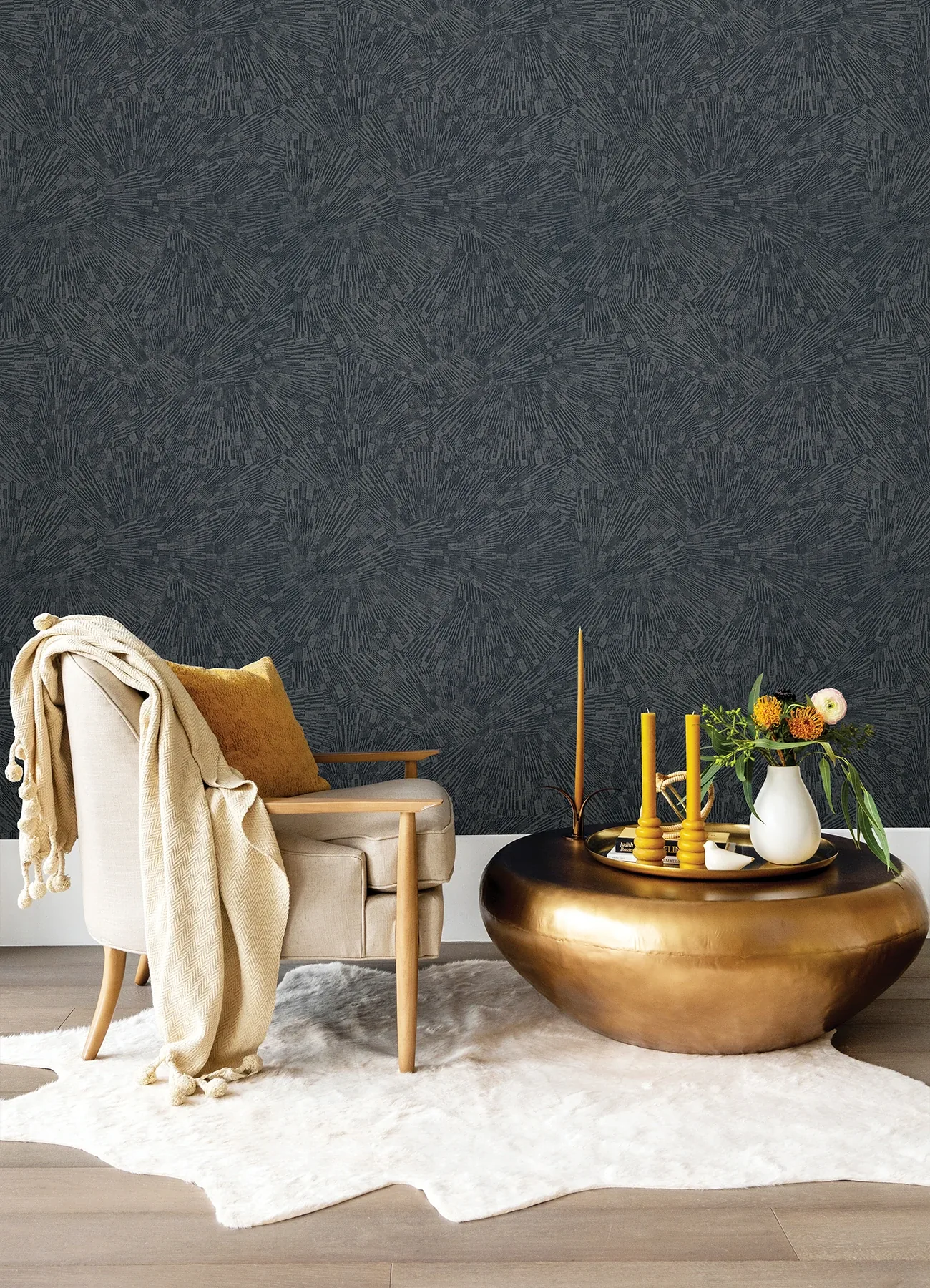 Brewster Home Fashions Agassiz Dark Grey Burst Wallpaper | Wallpaper Twins Brewster Home Fashions Agassiz Dark Grey Burst Wallpaper - SKU 4082-382032