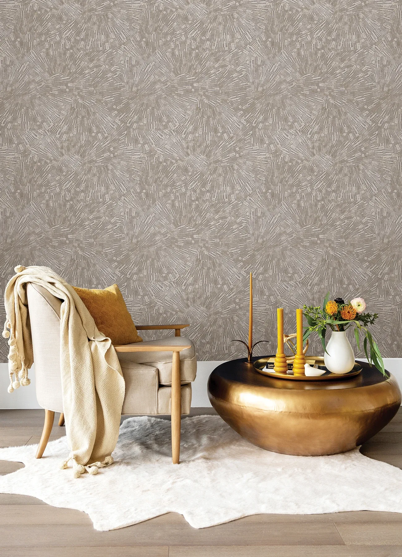 Brewster Home Fashions Agassiz Light Brown Burst Wallpaper | Wallpaper Twins Brewster Home Fashions Agassiz Light Brown Burst Wallpaper - SKU 4082-382033
