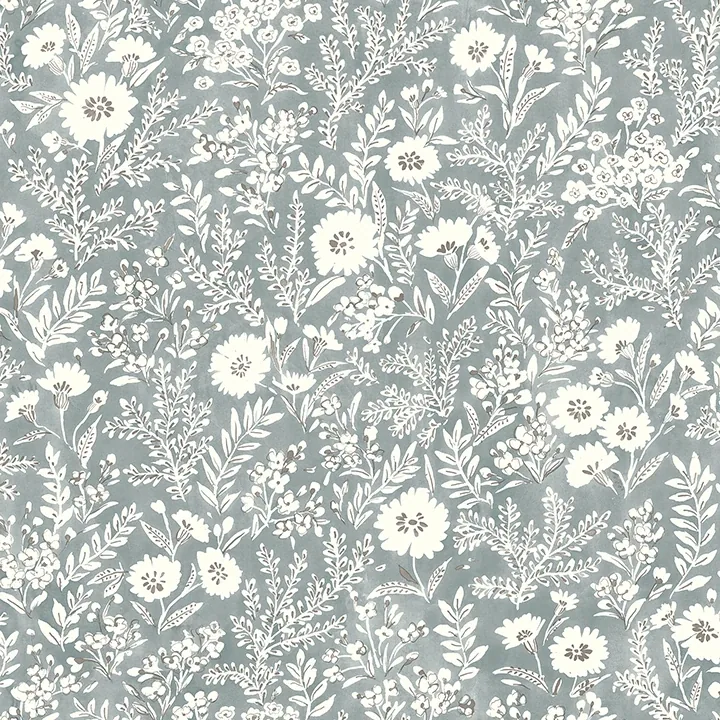 Brewster Home Fashions Agathon Blue Floral Wallpaper - SKU 4072-70051