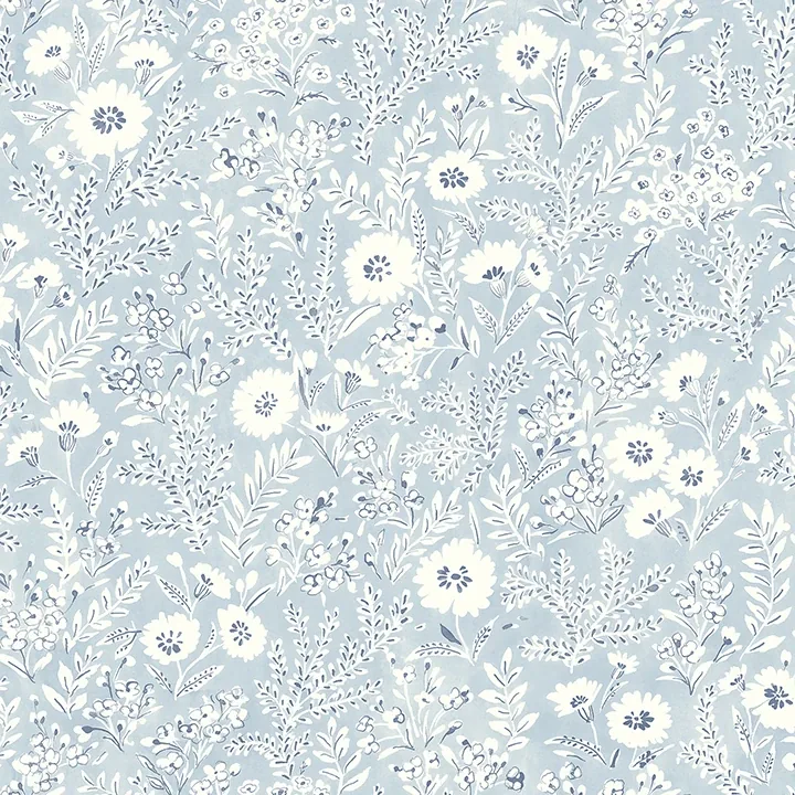 4072-70050 | Agathon Light Blue Floral Wallpaper