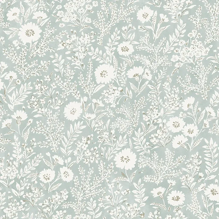 4072-70053 | Agathon Seafoam Floral Wallpaper