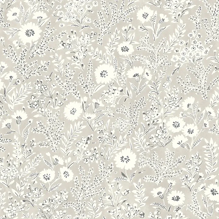 4072-70049 | Agathon Taupe Floral Wallpaper