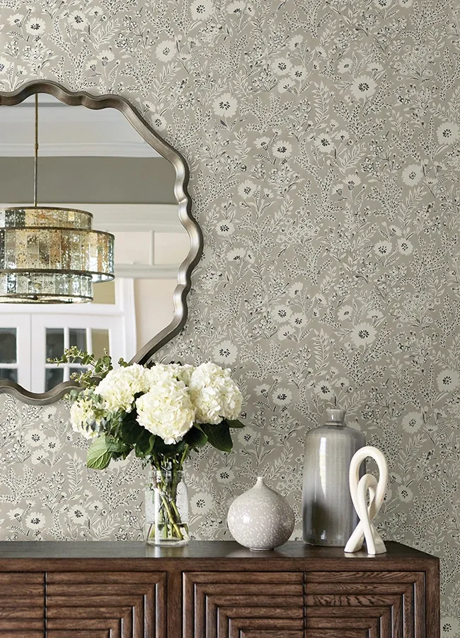 Brewster Home Fashions Agathon Taupe Floral Wallpaper | Wallpaper Twins Brewster Home Fashions Agathon Taupe Floral Wallpaper - SKU 4072-70049