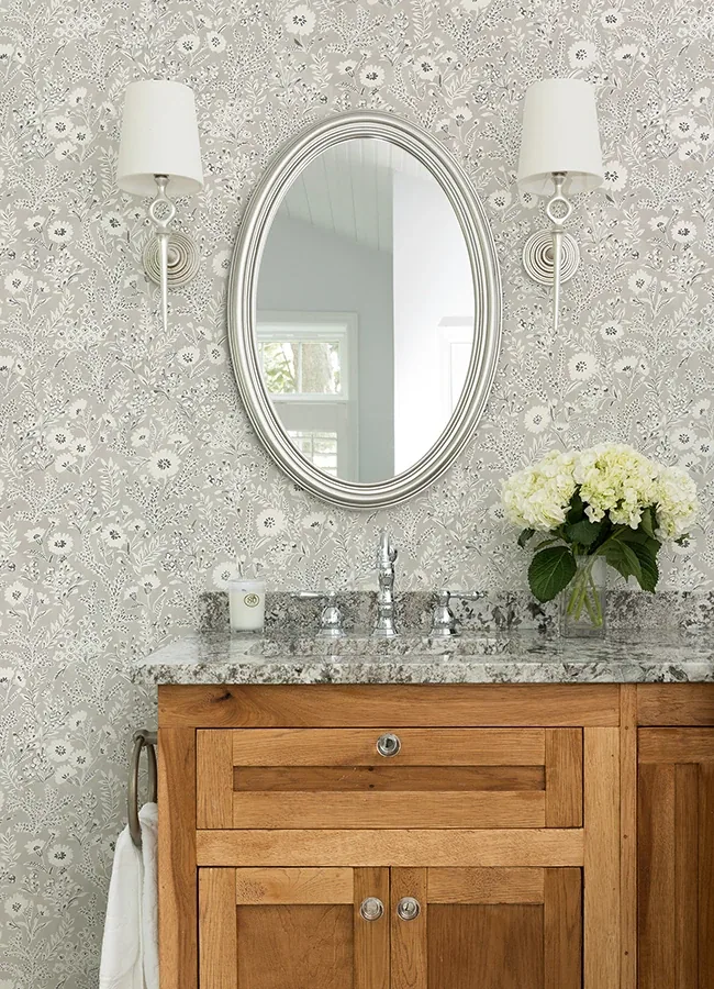 Brewster Home Fashions Agathon Taupe Floral Wallpaper | Wallpaper Twins Brewster Home Fashions Agathon Taupe Floral Wallpaper - SKU 4072-70049