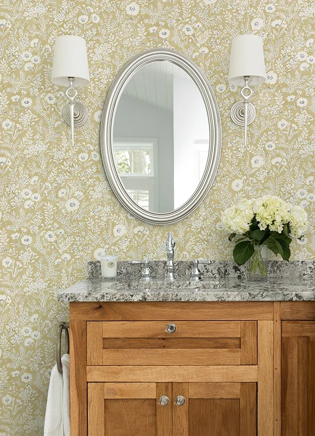 Brewster Home Fashions Agathon Wheat Floral Wallpaper | Wallpaper Twins Brewster Home Fashions Agathon Wheat Floral Wallpaper - SKU 4072-70052
