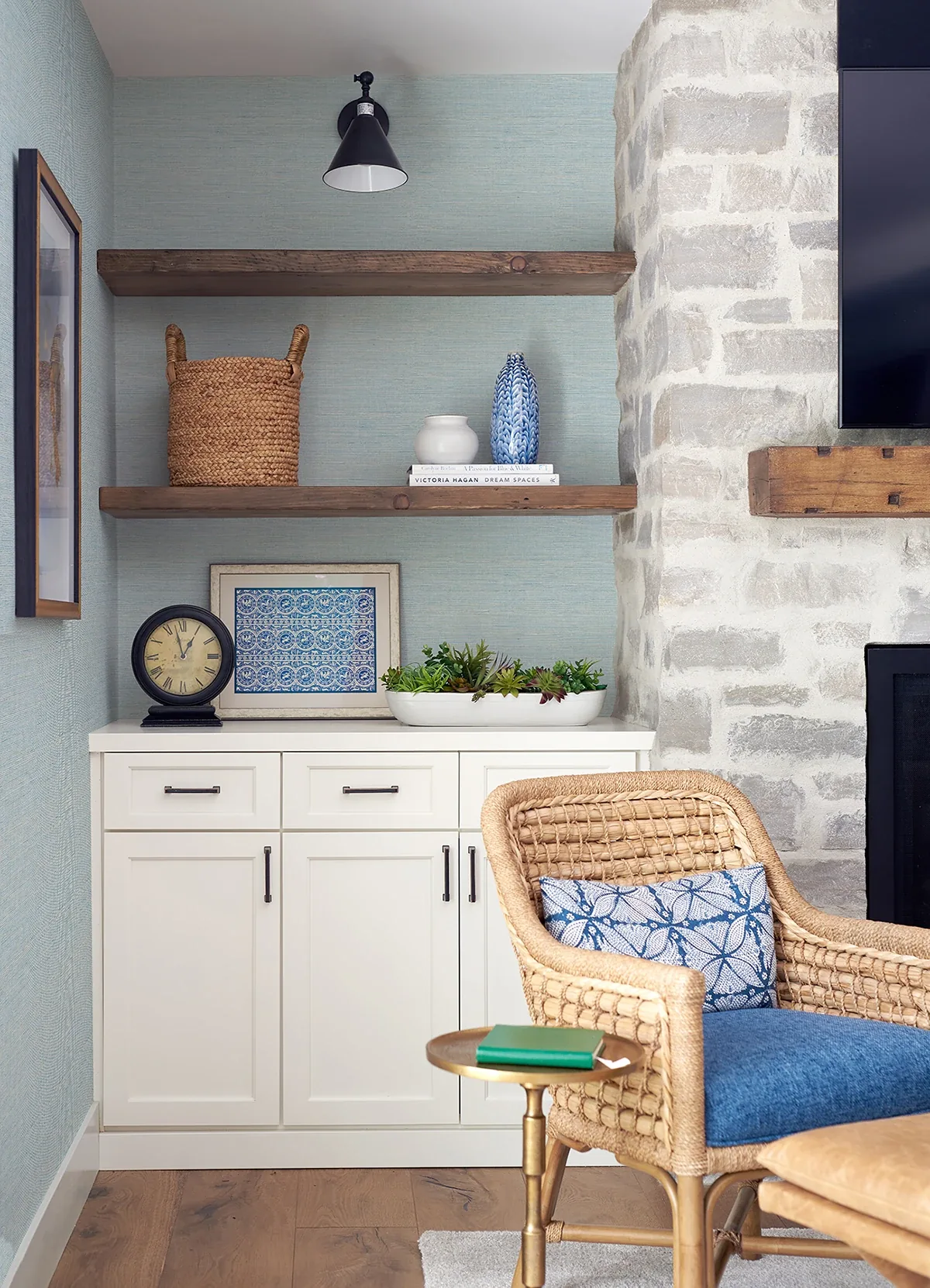 Brewster Home Fashions Agave Blue Faux Grasscloth Wallpaper | Wallpaper Twins Brewster Home Fashions Agave Blue Faux Grasscloth Wallpaper - SKU 3124-24283
