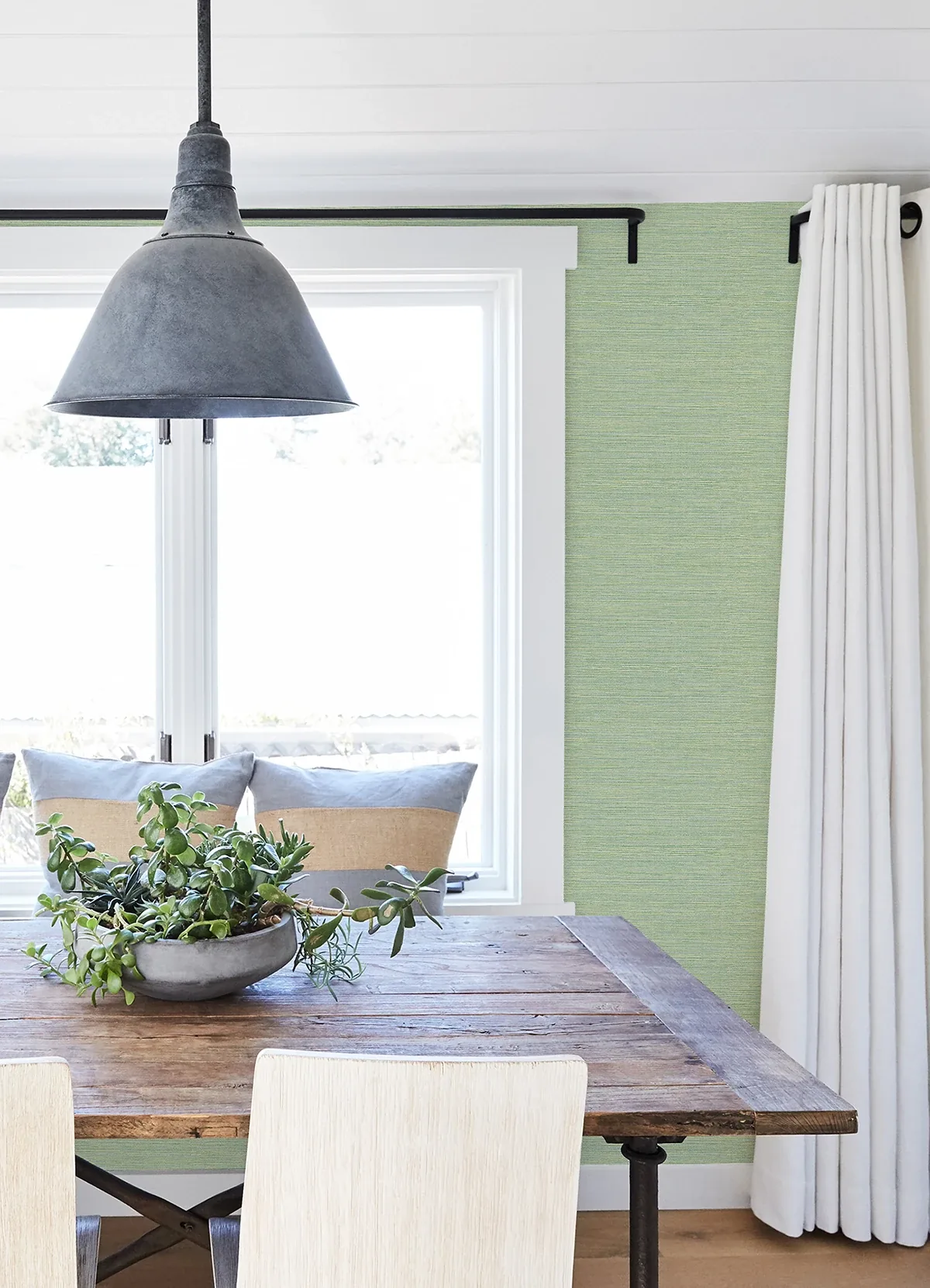 Brewster Home Fashions Agave Green Faux Grasscloth Wallpaper - SKU 3124-24284