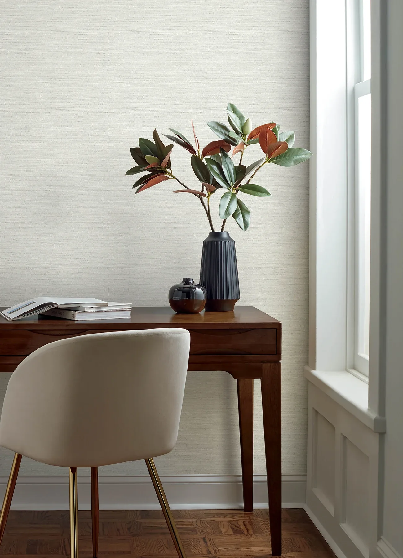 Brewster Home Fashions Agave Light Grey Faux Grasscloth Wallpaper | Wallpaper Twins Brewster Home Fashions Agave Light Grey Faux Grasscloth Wallpaper - SKU 4169-24281