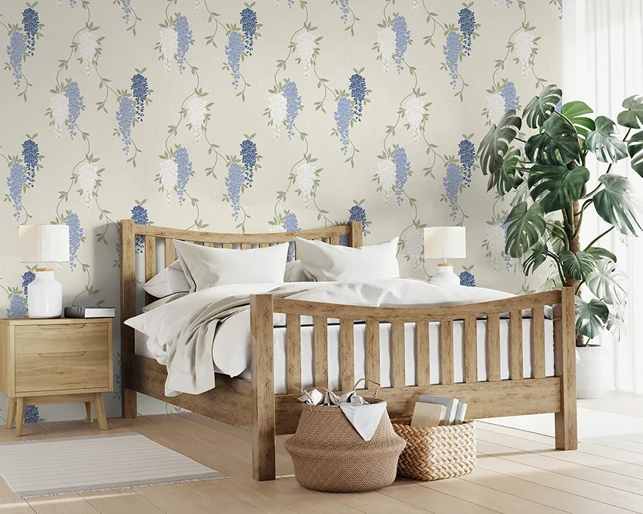 Brewster Home Fashions Aisla Blue Wisteria Wallpaper - SKU FD43674
