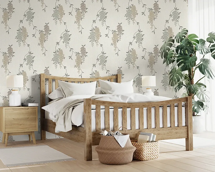 Brewster Home Fashions Aisla Neutral Wisteria Wallpaper - SKU FD43673